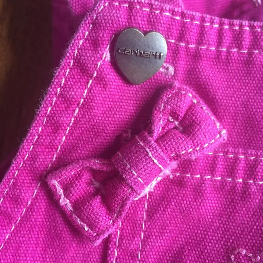 Carhartt pink embroidered overalls 18m